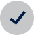 Checkmark inside a gray circle icon.