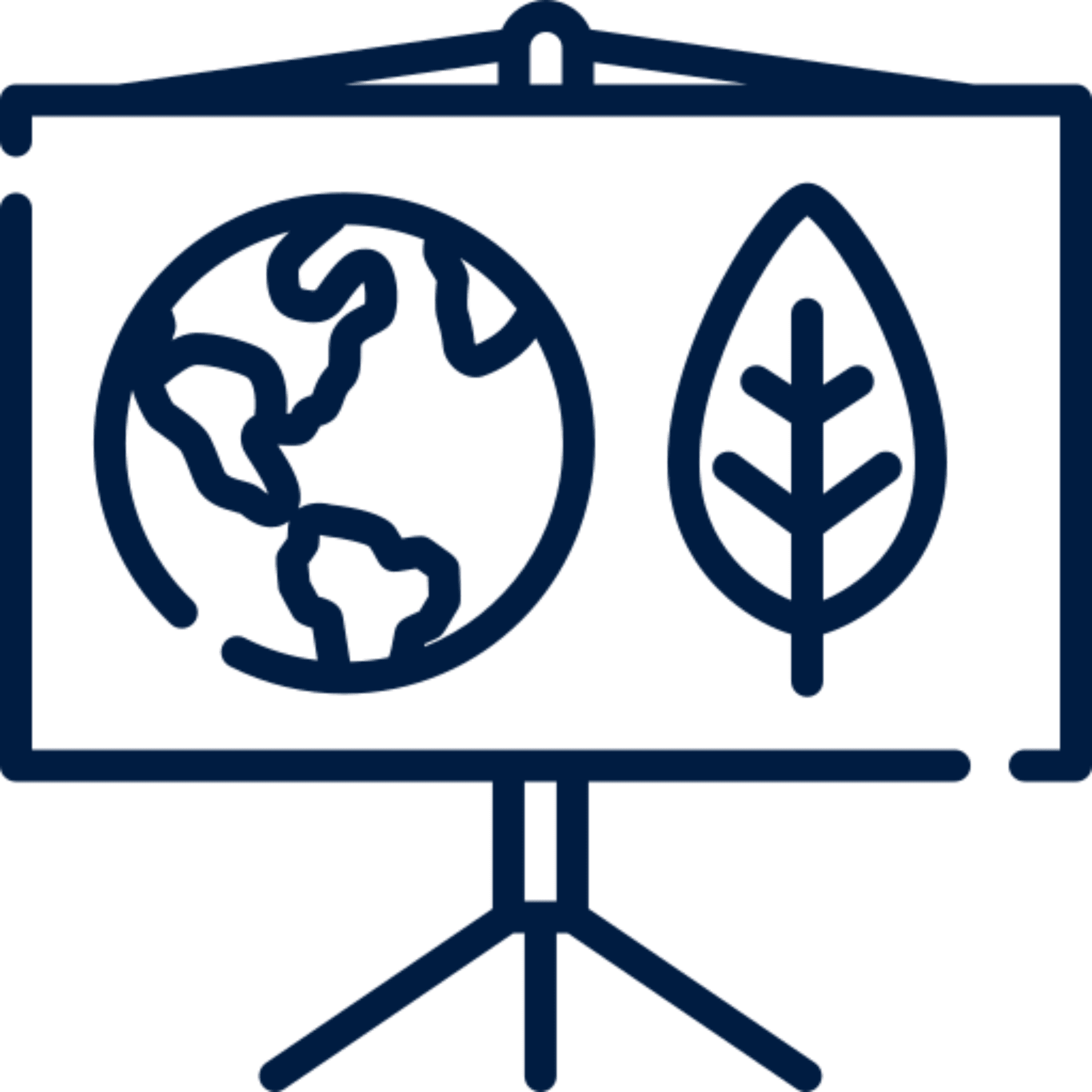 Earth and leaf on presentation board icon.