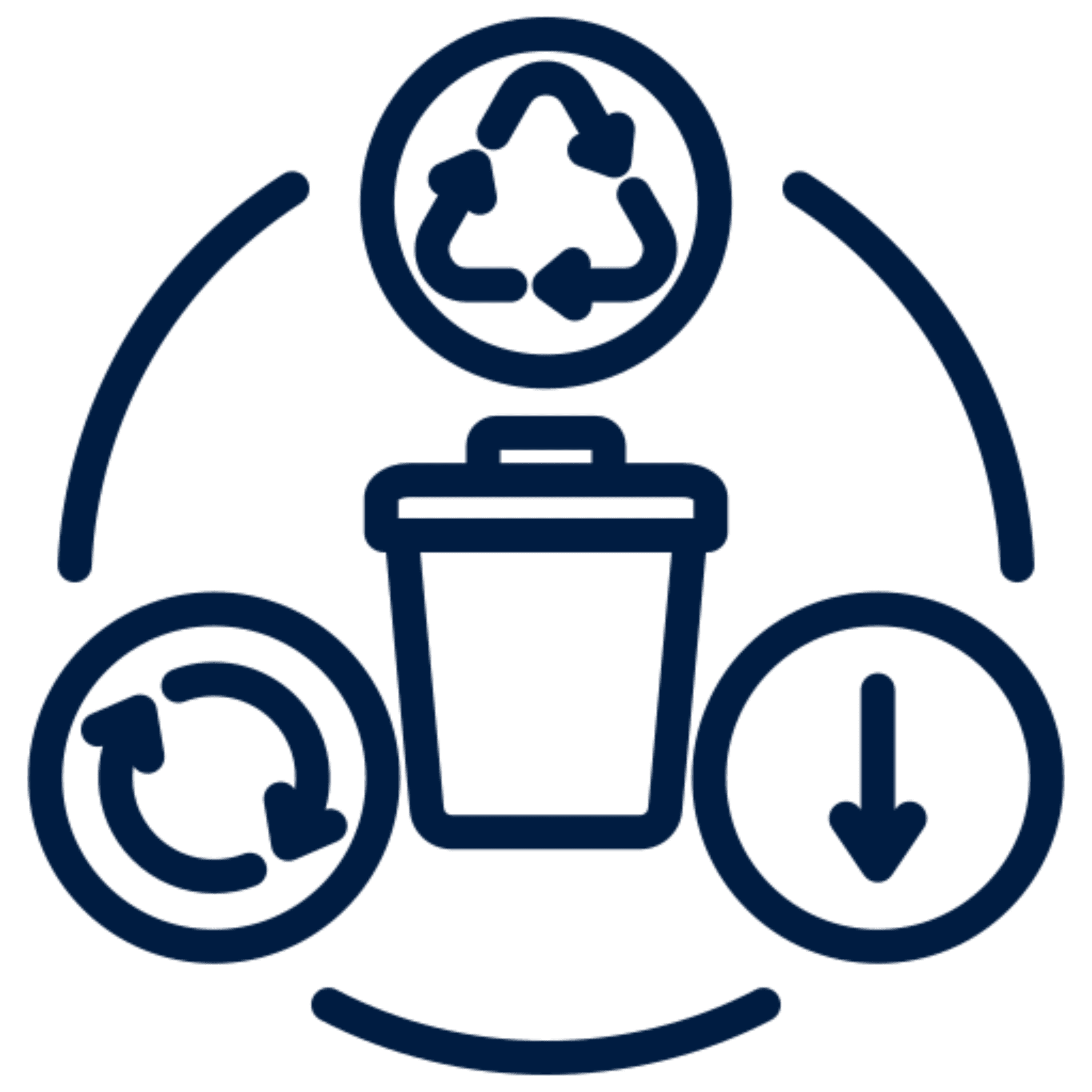 Recycling and waste management icon set.
